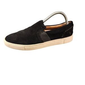 Frye Slip On Shoes Womens Size 9 Black Suede Leather Sneakers Casual Comfort